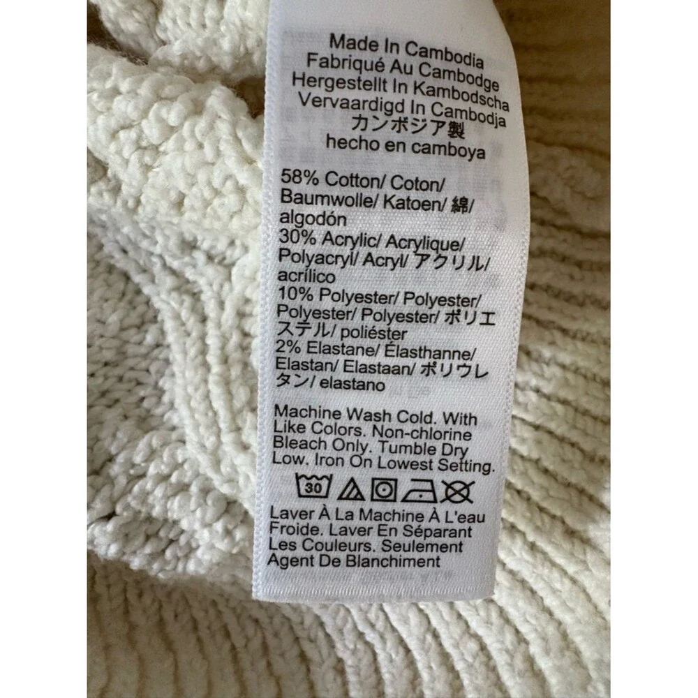 J.Crew Cream Cable Knit Sweater Size Small Cozy Classic Pullover